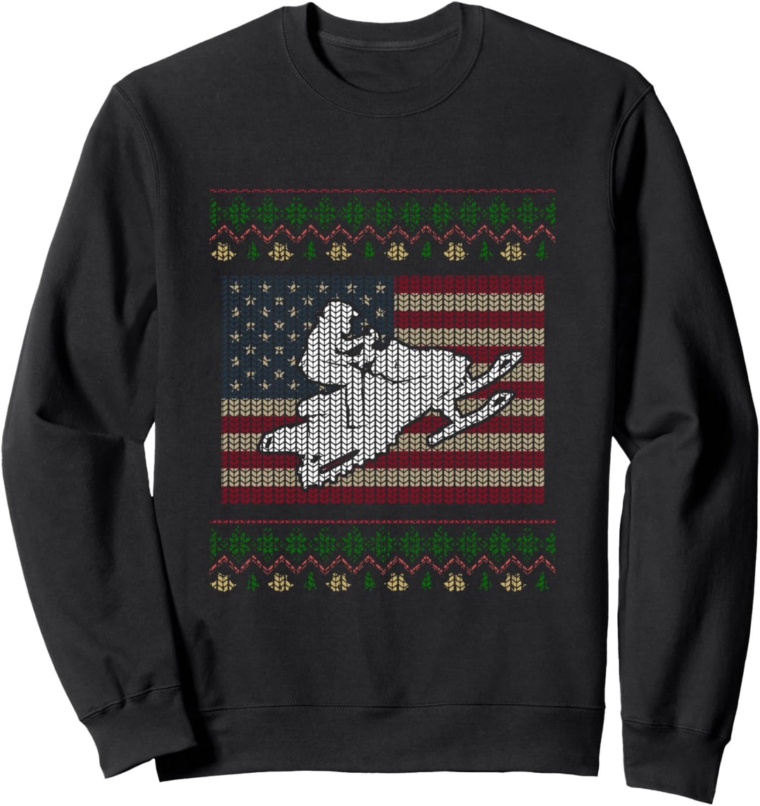 Weihnachtspullover mit USA-Flagge Sweatshirt
