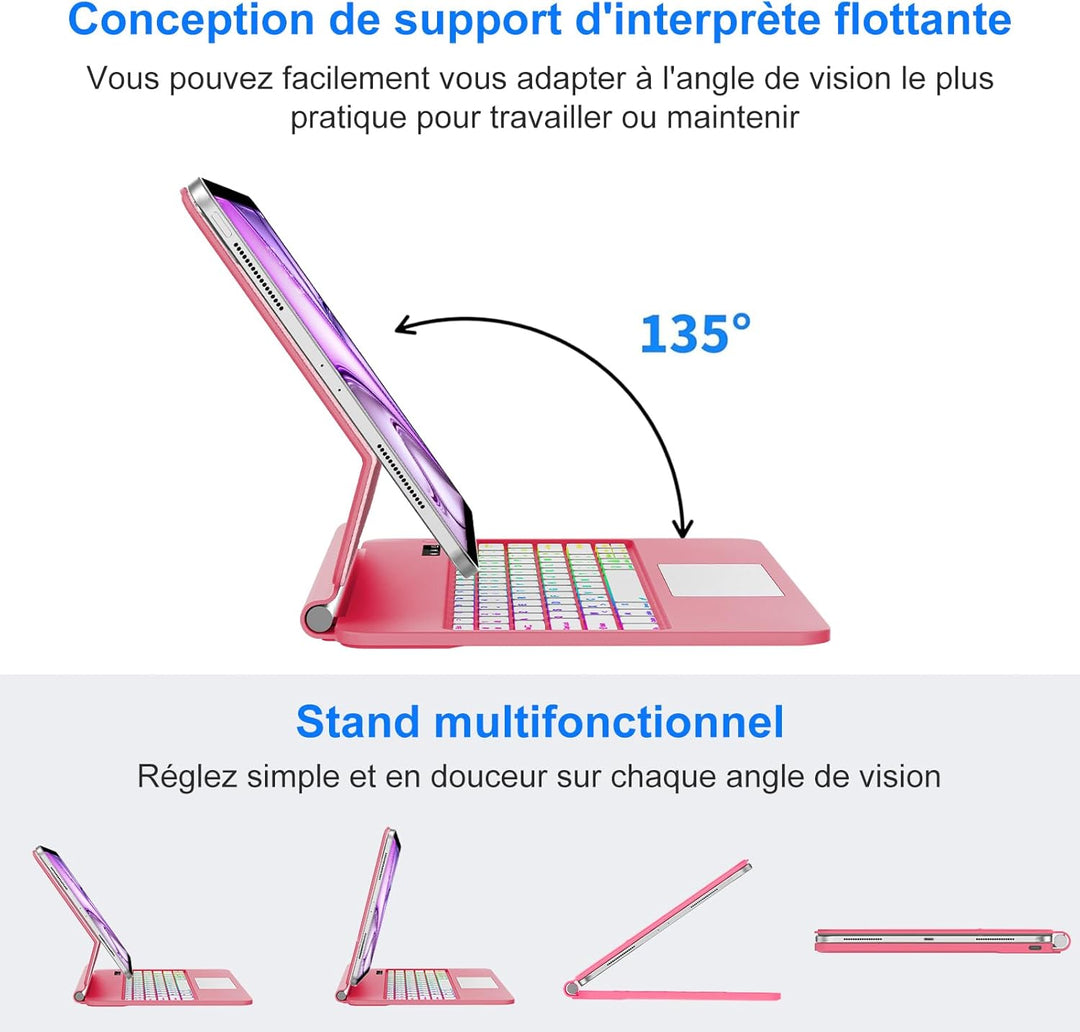 Magic Keyboard für iPad Air 13 Zoll 2026/2025/2024 (M4/M3/M2), iPad Pro 12.9 Zoll (6/5/4/3 Gen), Hül