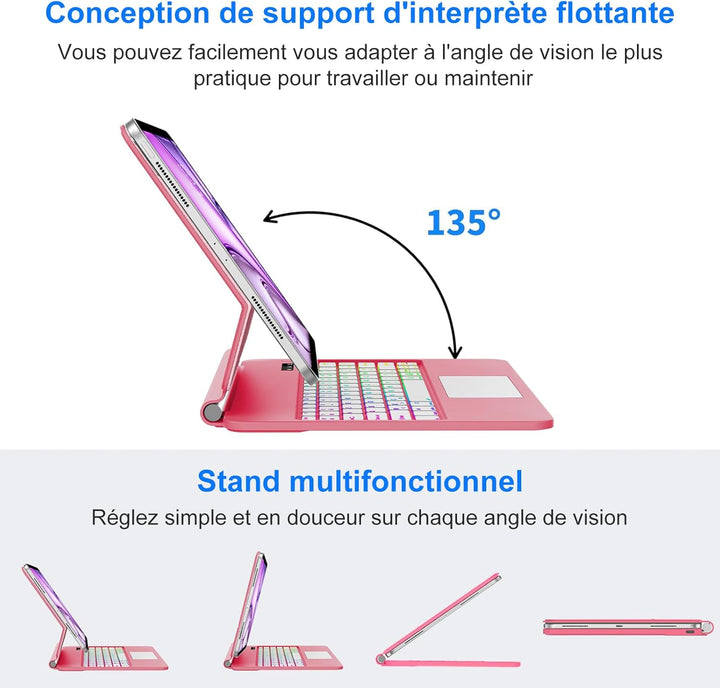 Magic Keyboard für iPad Air 13 Zoll 2026/2025/2024 (M4/M3/M2), iPad Pro 12.9 Zoll (6/5/4/3 Gen), Hül