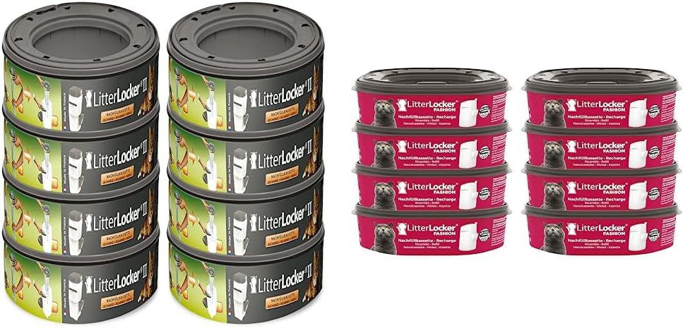 Angelcare Litter Locker 2 8er-Pack Nachfüllkassetten & LitterLocker Fashion 8er- Pack Nachfüllkasset