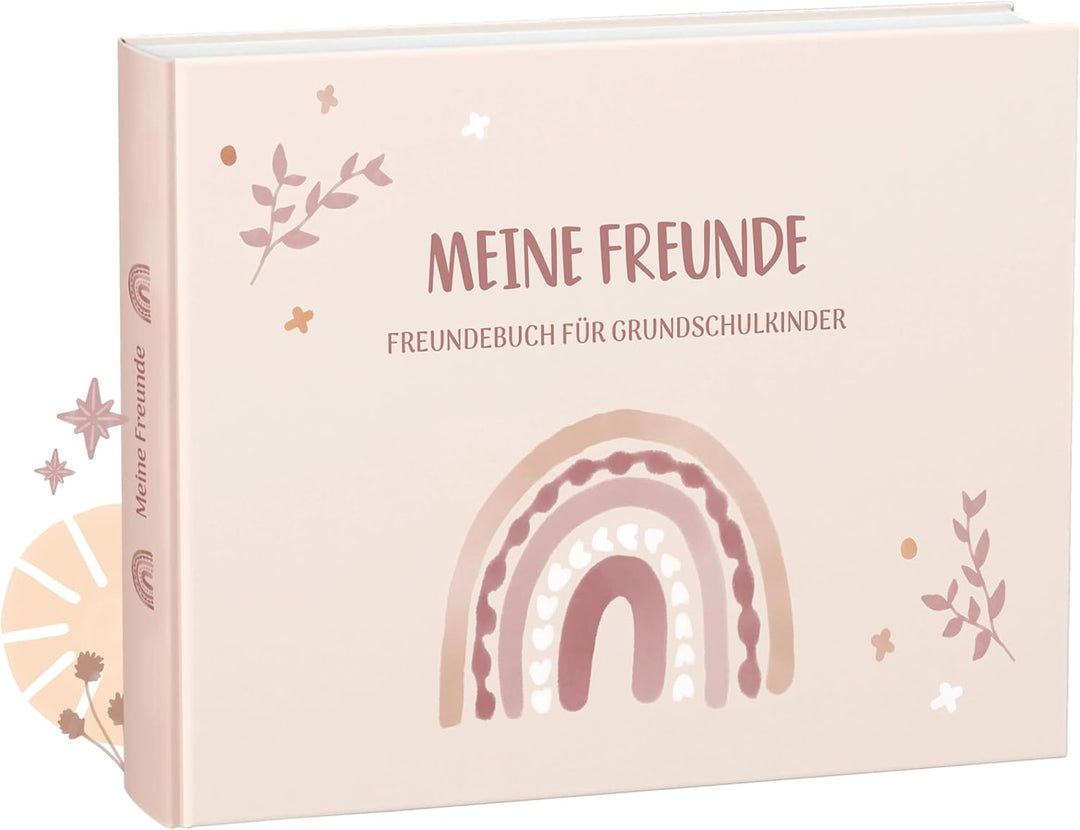 mintkind® „Meine Schulfreunde“ Freundebuch Schule Mädchen und Jungen Boho Design | Freundschaftsbuch