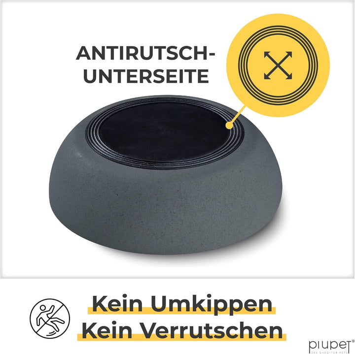 PiuPet® Futternapf I 2 x 1,6L I Grau I Spülmaschinenfest I 21,5cm Durchmesser I Hundenapf Grosse Hun