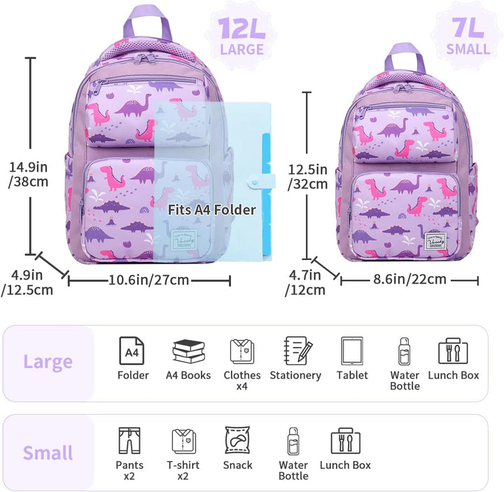 VASCHY Kinderrucksack, Niedlich Wasserabweisend 12L Vorschule Kinder Rucksack Kindergartenrucksack S