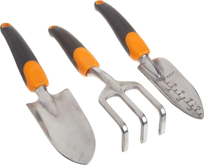 Fiskars Gartenwerkzeug Ergo 3 Piece Set schwarz/orange, Ergo 3 Piece Set