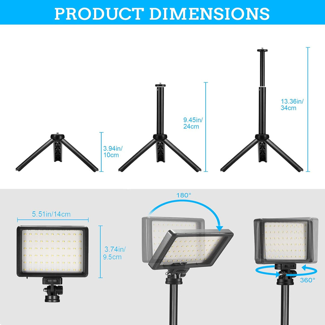 Ci-Fotto LED Video Licht 2-Pack die Fotografie, Dimmbare 5600K USB LED-Videoleuchte Ministativ und F