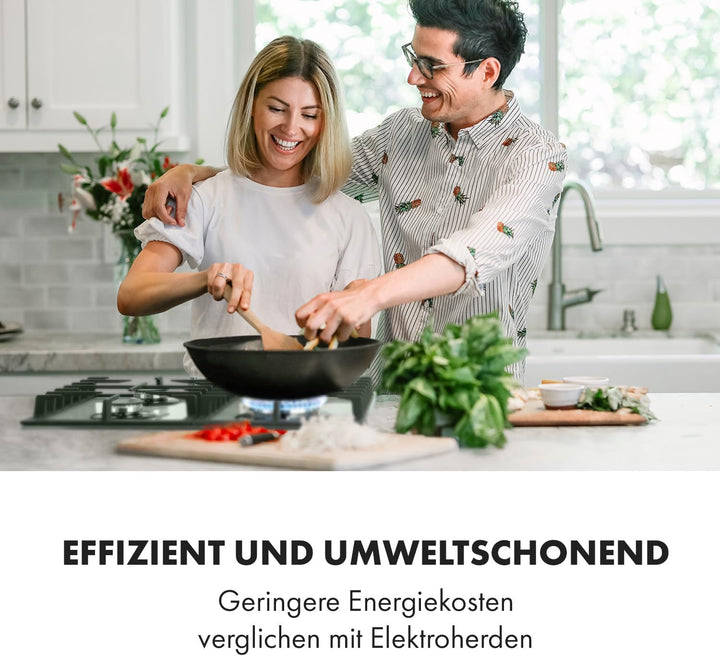 Klarstein Victoria - Gaskochfeld Gasherd, Einbau, Sabaf-Brenner, Erdgas/Propangas, Sicherheitsventil