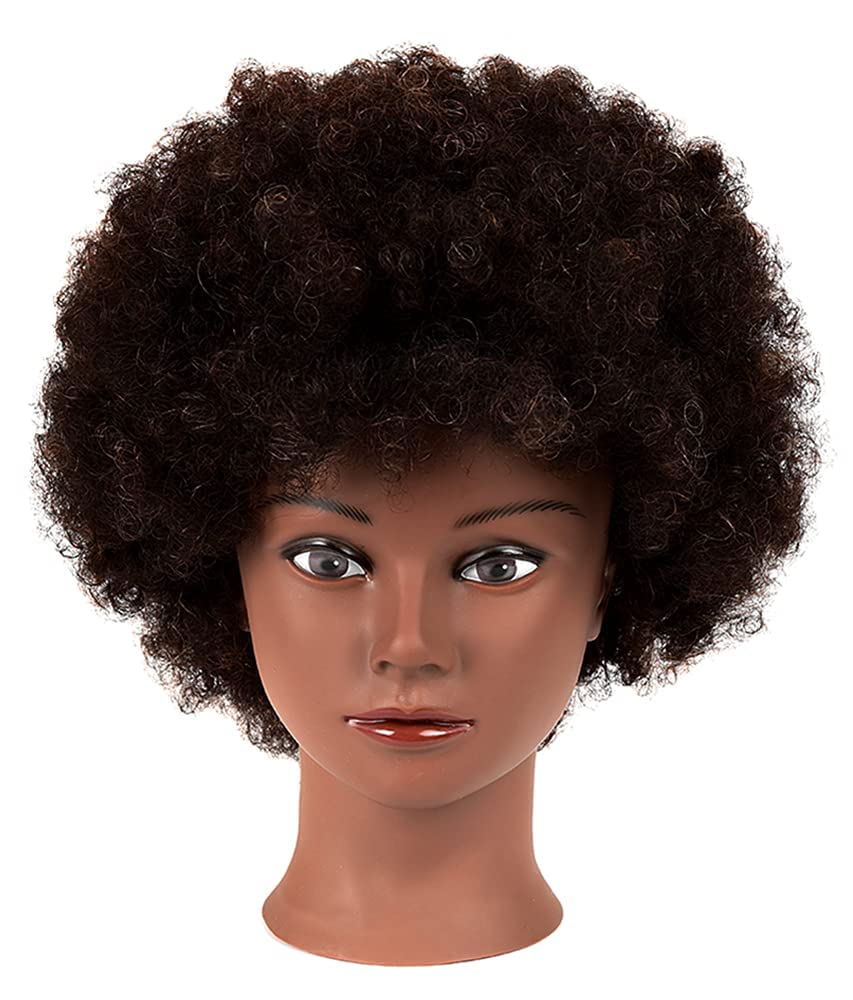 Morris Mannequin Head 100% Human Hair Training Head Afro Hair Manikin Head African American Training