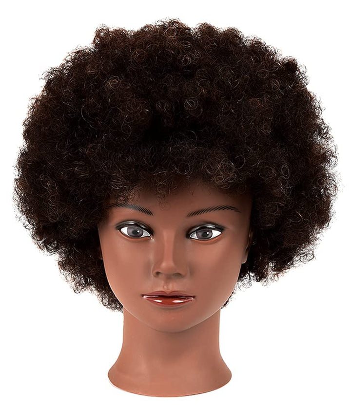 Morris Mannequin Head 100% Human Hair Training Head Afro Hair Manikin Head African American Training