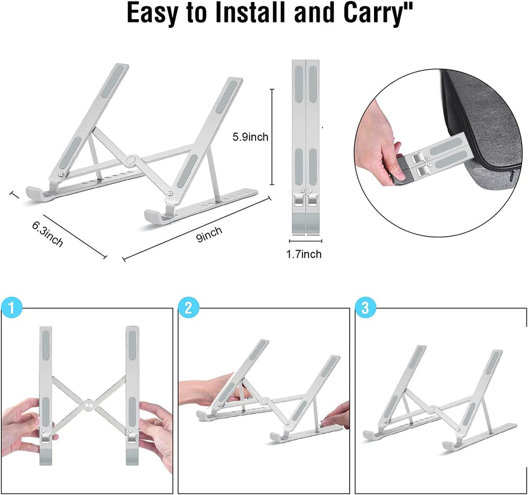 OUGE Laptop Stand, Laptop Holder Riser Computer Stand, Adjustable Foldable Portable Notebook Stand M