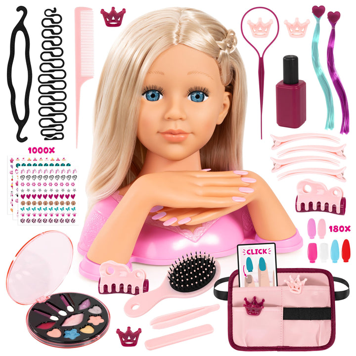 Bayer Design 90090AA Charlene Magic Nails Frisier- und Schminkkopf mit Händen und austauschbaren Fin