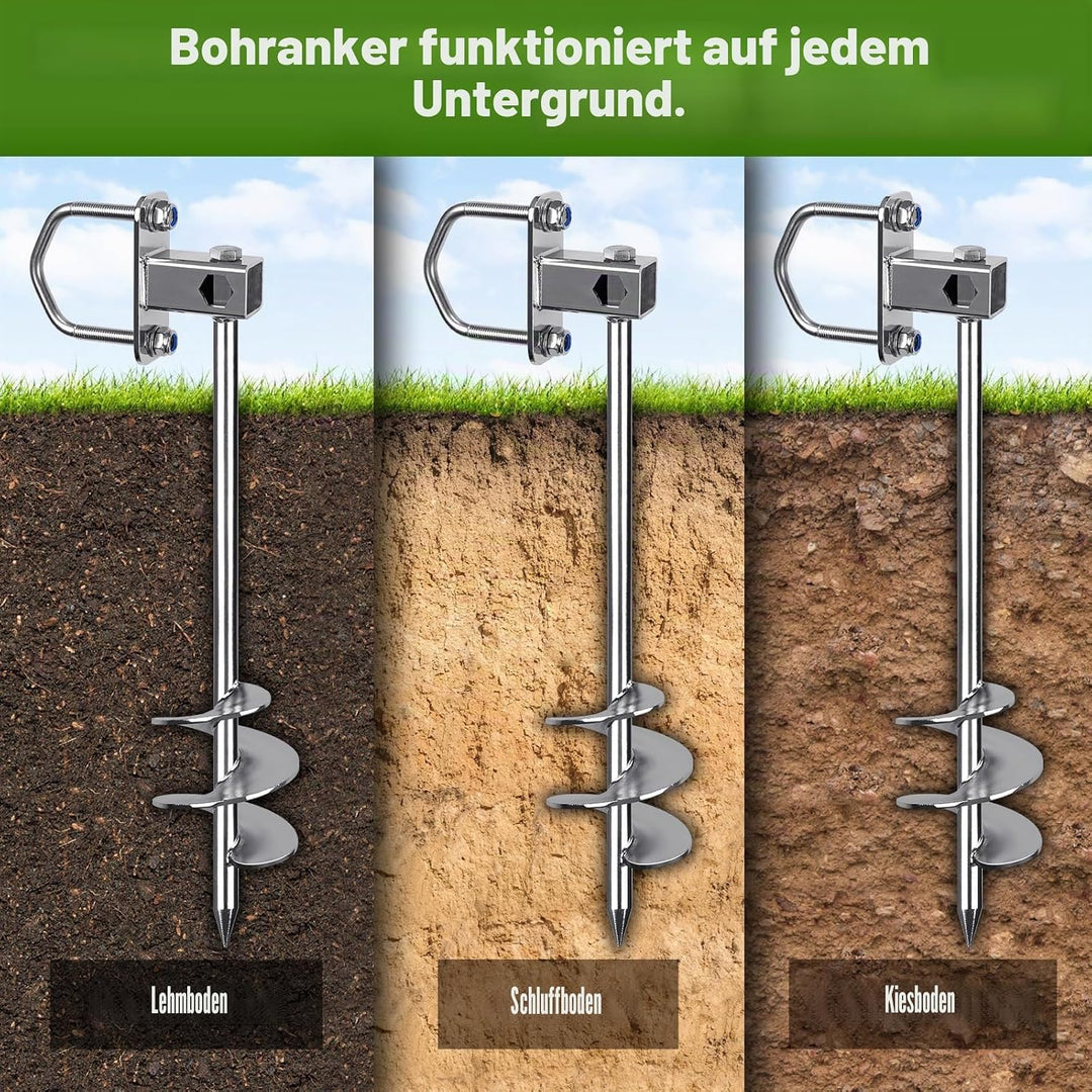 6er Zeltheringe, 74cm Zelt Heringe Erdnägel Stabil Lang Erdanker Bodenanker Schraubheringe Zelthaken