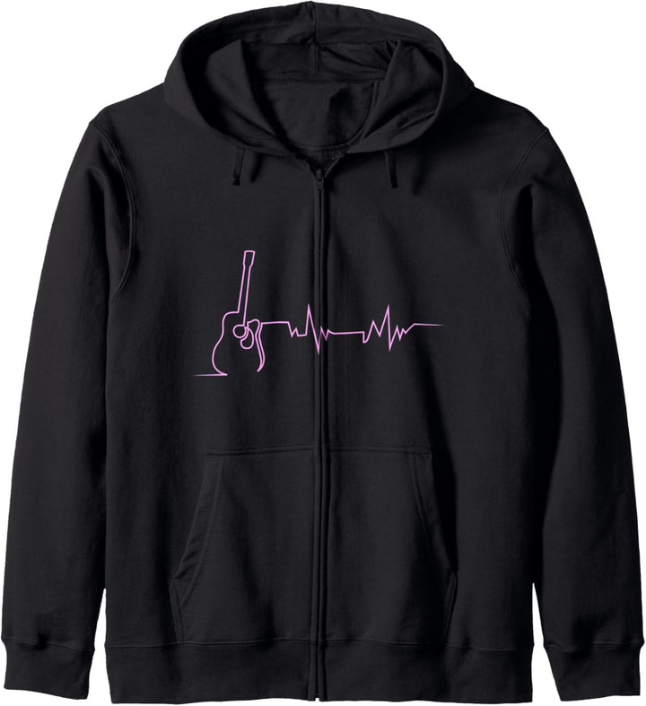 Akustikgitarre Heartbeat Cooles Design für Gitarristen Kapuzenjacke