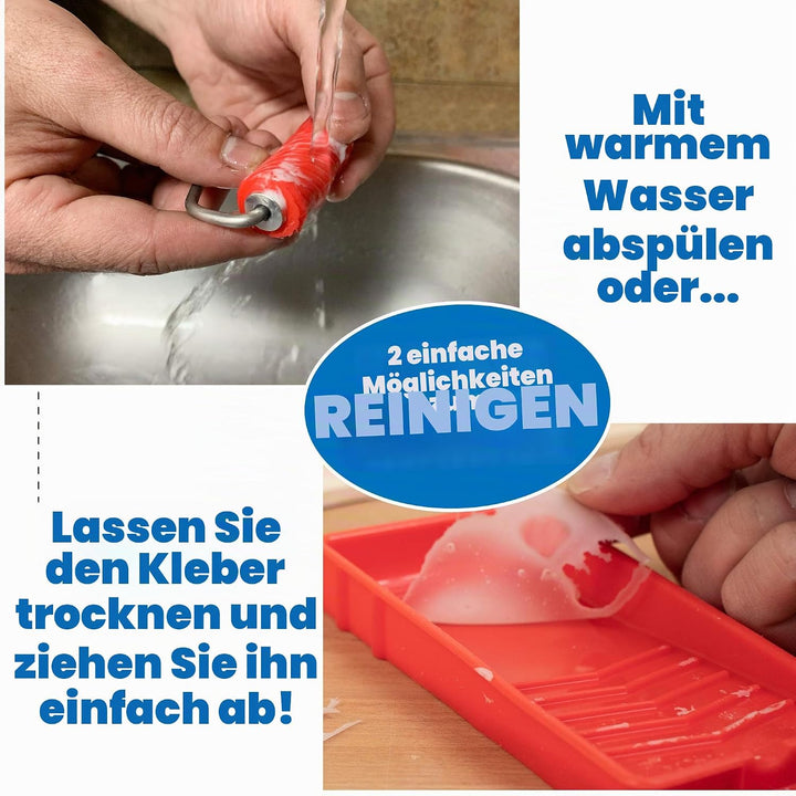 Sili Kleberoller mit Sili-Kleberablage für Kunst, Handwerk, Holzbearbeitung und grössere Klebeprojek