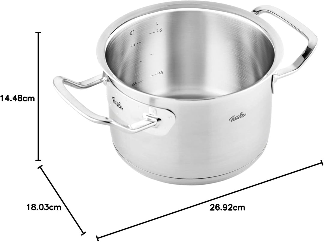Fissler Original-Profi Collection / Edelstahl-Kochtopf (Ø 16 cm, 2,1L) Töpfe inkl. Metall-Deckel, In
