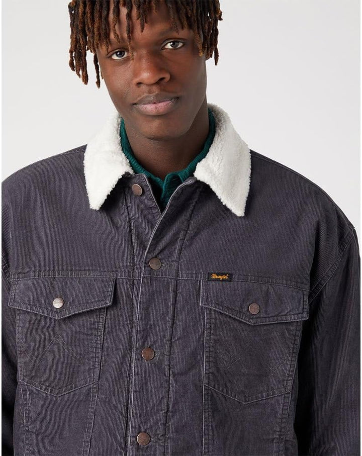 Wrangler Herren Antifit Sherpa Jacket M FADED BLACK, M FADED BLACK