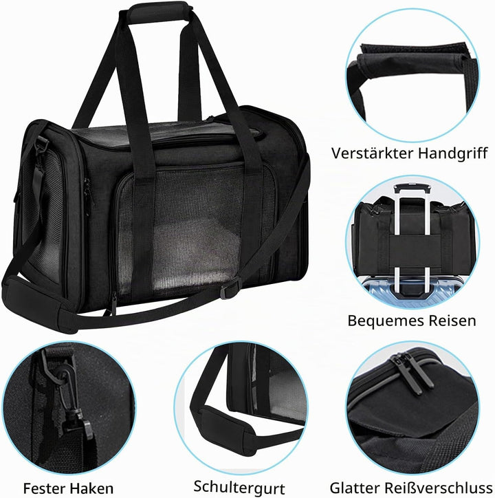Transporttasche Für Katze Hund,Katzentransporttasche,Faltbare Katzentransportbox, Tragbar Faltbare H