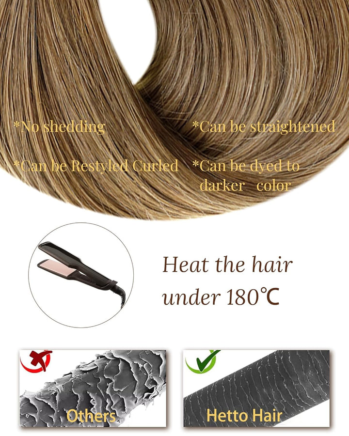 Hetto Echthaar Tape in Extensions Ombre Blond Tape in Extensions Echthaar Remy Tape in Haarverlanger