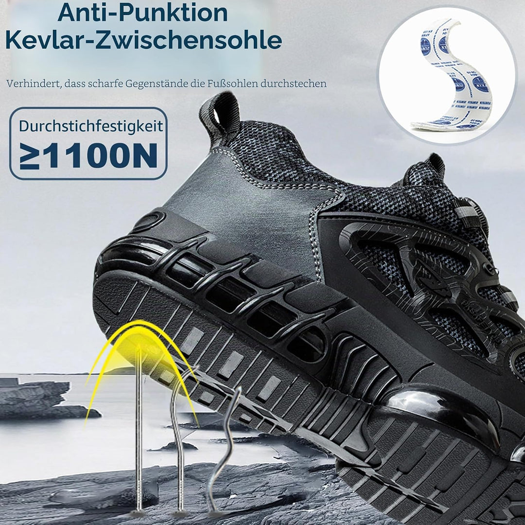 Sicherheitsschuhe Herren Leicht Arbeitsschuhe Stahlkappe Damen Sportlich Stahlkappenschuhe rutschfes