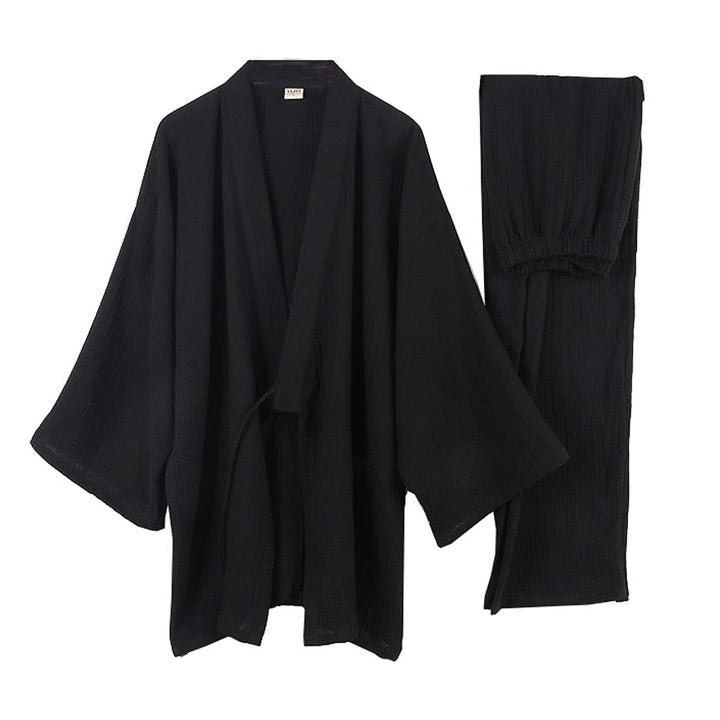 Japanische Kimono Loose Casual Home Pyjamas für Herren Nachtwäsche Grösse L O35