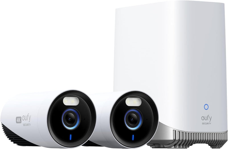 eufy Security eufyCam E330 (Professional) 2-Überwachungskamera-Set Aussen, 4K, 24/7 Aufnahme, Netzst