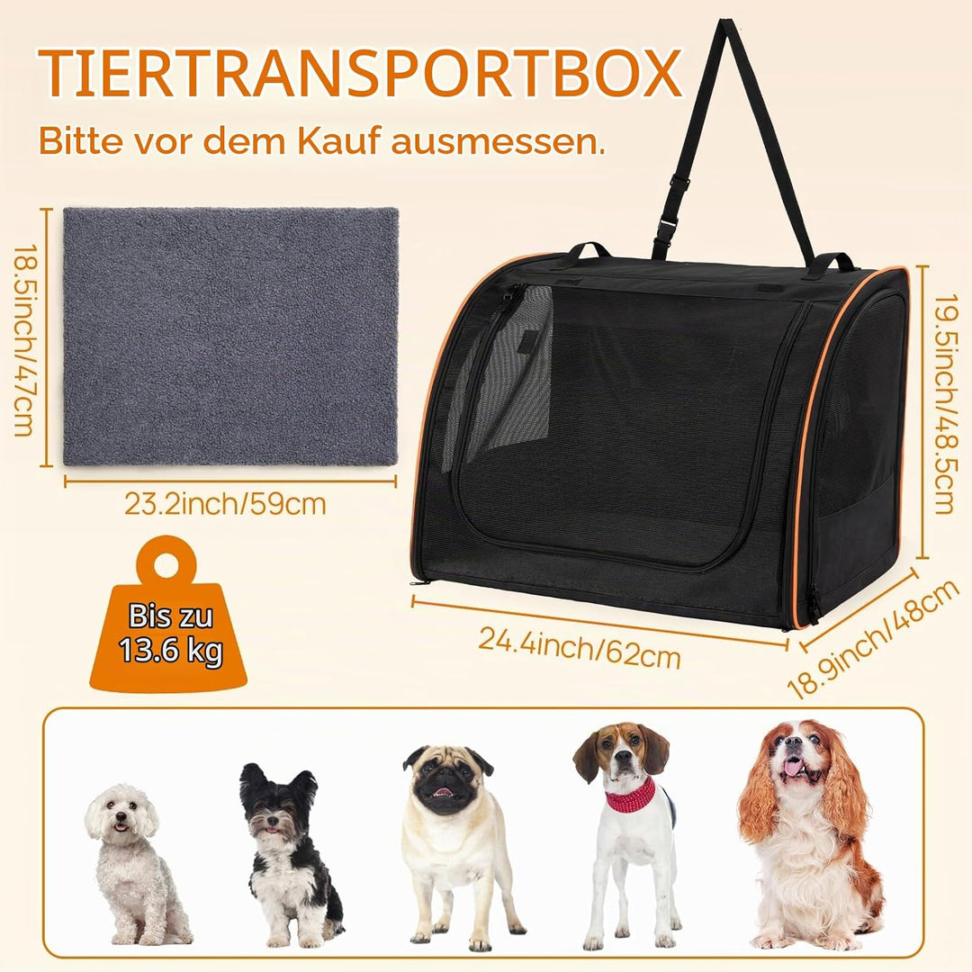 Hunde Autositz Faltbare Transportbox für Reise, Hundetragetasche Katzentragetasche Pet Carrier Trans