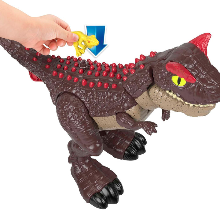 Imaginext Jurassic World Carnotaurus Dinosaurier-Spielzeug mit Hörner-Angriff, 28 cm grosse Figur mi