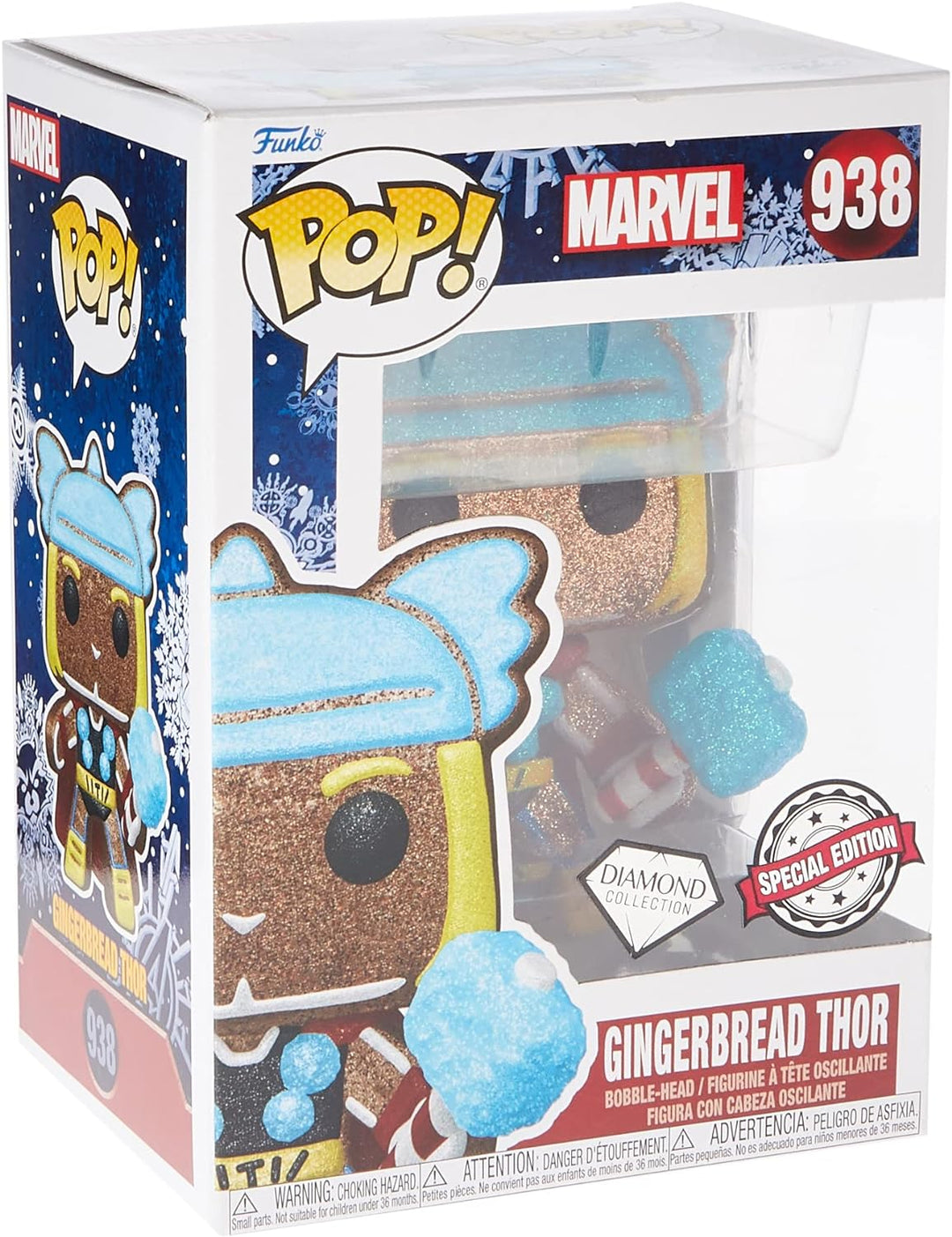 POP Pop Marvel Thor Lebkuchenmann Diamant-Glitzer #938 Exclusive Special Edition Pop Figuren Marvel