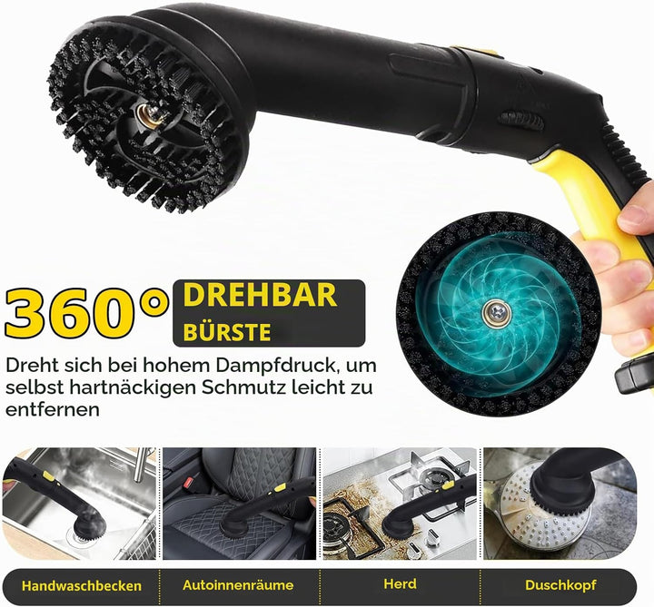 Upgrade Dampfreiniger 2100W, Dampfdruck 5 Bar, Dampfreiniger Handgerät, Mehrzweck Dampfreiniger, Tan
