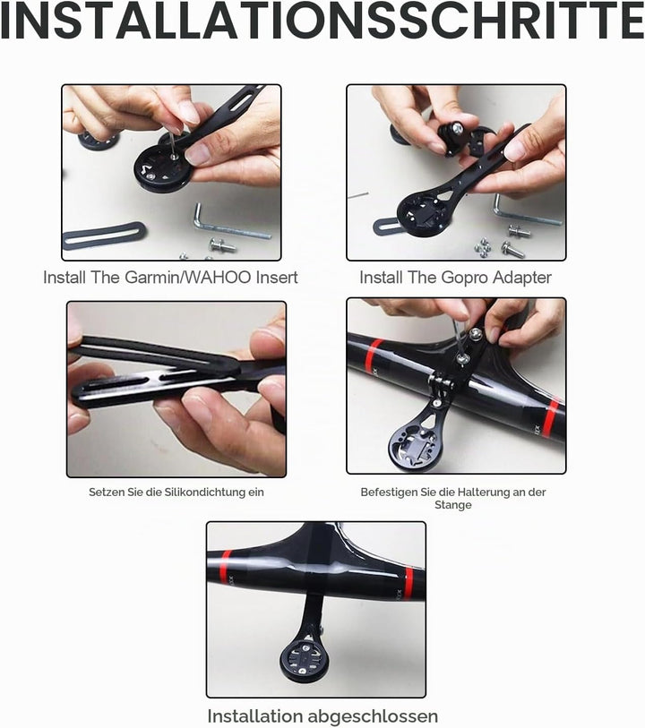 Fahrrad Halterung für Aero Lenker,Aero Integrated Handlebar Out Front Combo Mount Kompatibel mit Gar