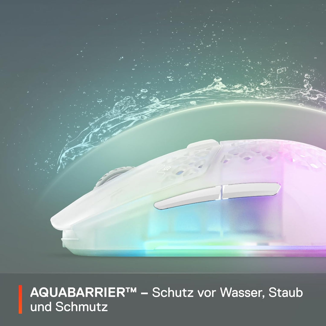 SteelSeries Aerox 3 Wireless Ghost - 2022 - Superleichte Gaming-Maus - 68g Gewicht und wasserabweise