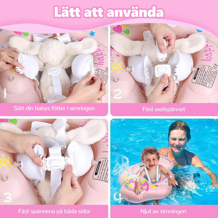 Schwimmring Baby mit Sonnendach Abnehmbarem Sonnendach Schwimmsitz Kleinkinder Schwimmhilfe für Klei