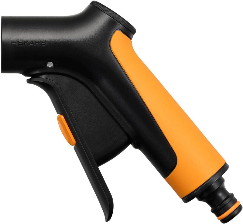 Fiskars Giessstab mit 2 Funktionen, Schwenkbarer SoftGrip-Düsenkopf, Durchflusskontrolle mit Frontre