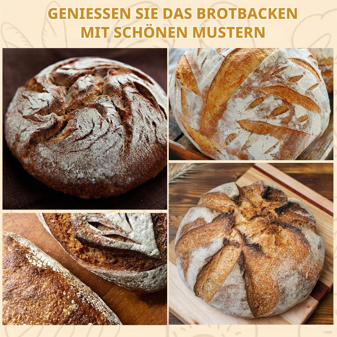 Gärkorb Brot,Sauerteig Starter Set,Brotbackzubehör Kit,Brot Backen Zubehör für Anfänger,Gärkörbchen