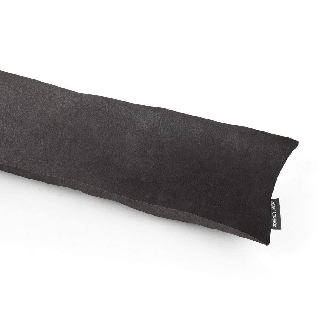 SCHÖNER LEBEN. Zugluftstopper Kunstleder Dust Uni anthrazit, Auswahl:120cm Länge Anthrazit 120x15x15