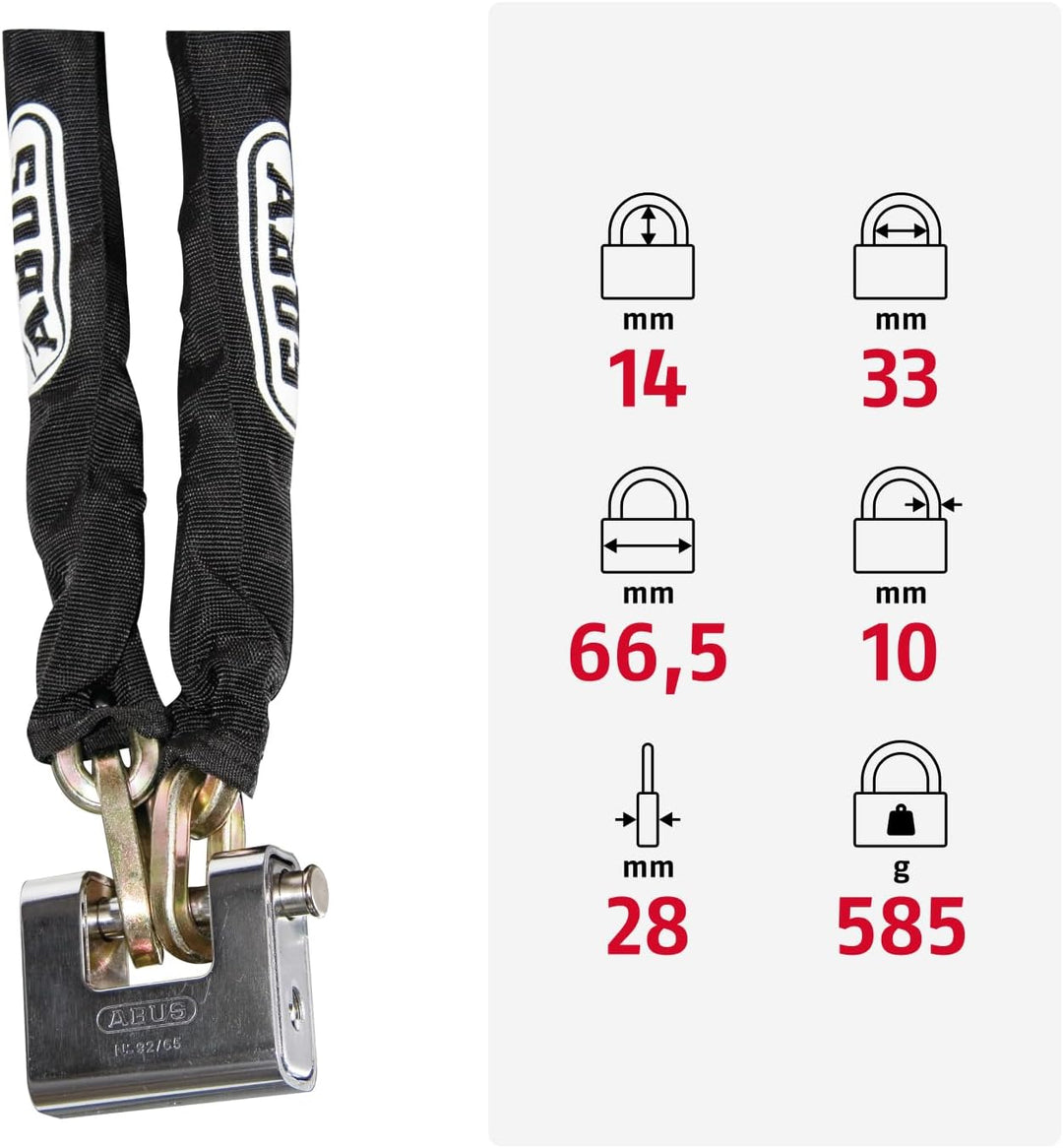 ABUS Monobloc Vorhängeschloss 92/65 gl.-8511 - gleichschliessend - Messing-Schloss mit Stahlmantel -