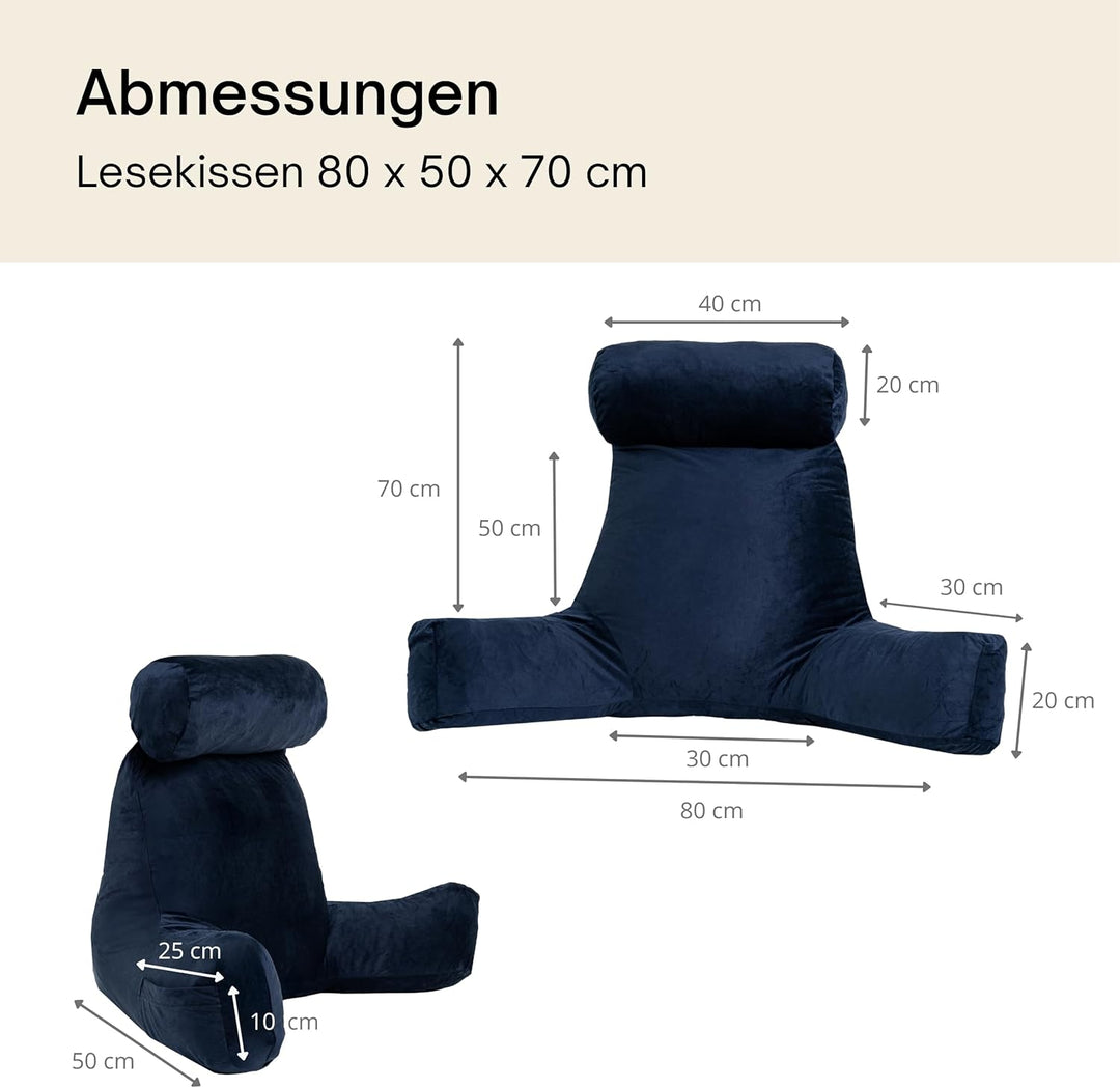 bananair – Lesekissen für Bett und Sofa aus Samt – Abnehmbare, Maschinenwaschbare Hülle – Weich & Ko
