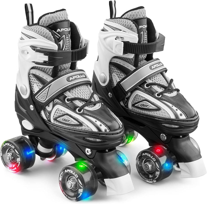 Apollo Super Quad X Pro | verstellbare Rollschuhe für Kinder | komfortable, grössenverstellbare LED