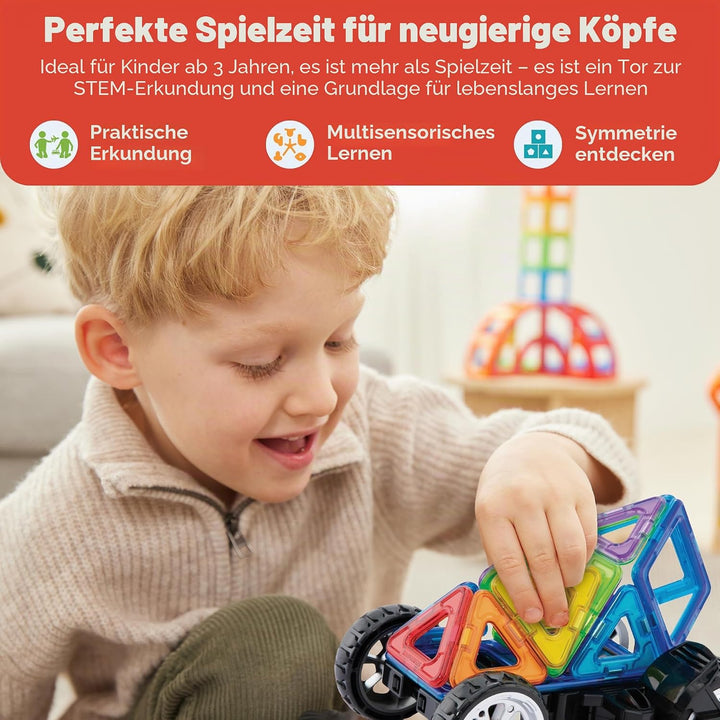 Magformers Amazing Transform Wheel Magnetic Building Blocks Toy. Makes Cars and Bikes. with Special