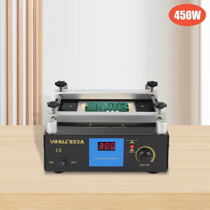 853A Aufwärmstation Heizplatte Vorheizen Antistatisch Rostfrei 450W 220V