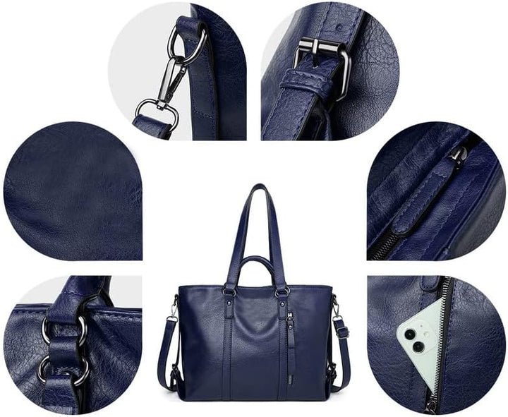 Coolives Damentasche Damen Henkeltasche mit Schultergurt aus PU-Leder Vintage Handtasche Retro Tasch