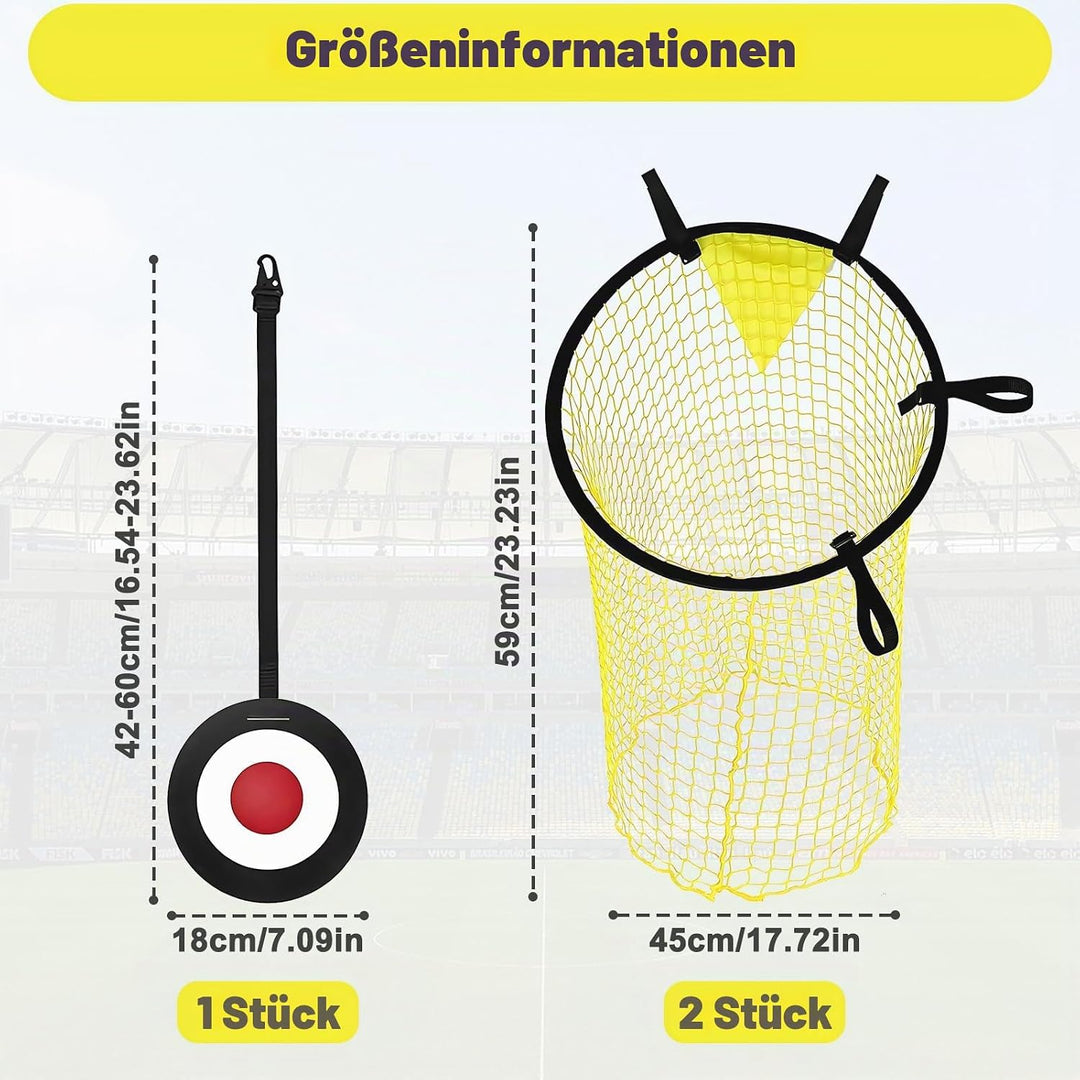 3 Stück Fussballtor Zielnetz mit Rahmen, Fussball Ziel Tasche für Training, Ecke Schiessen Ziele Tra