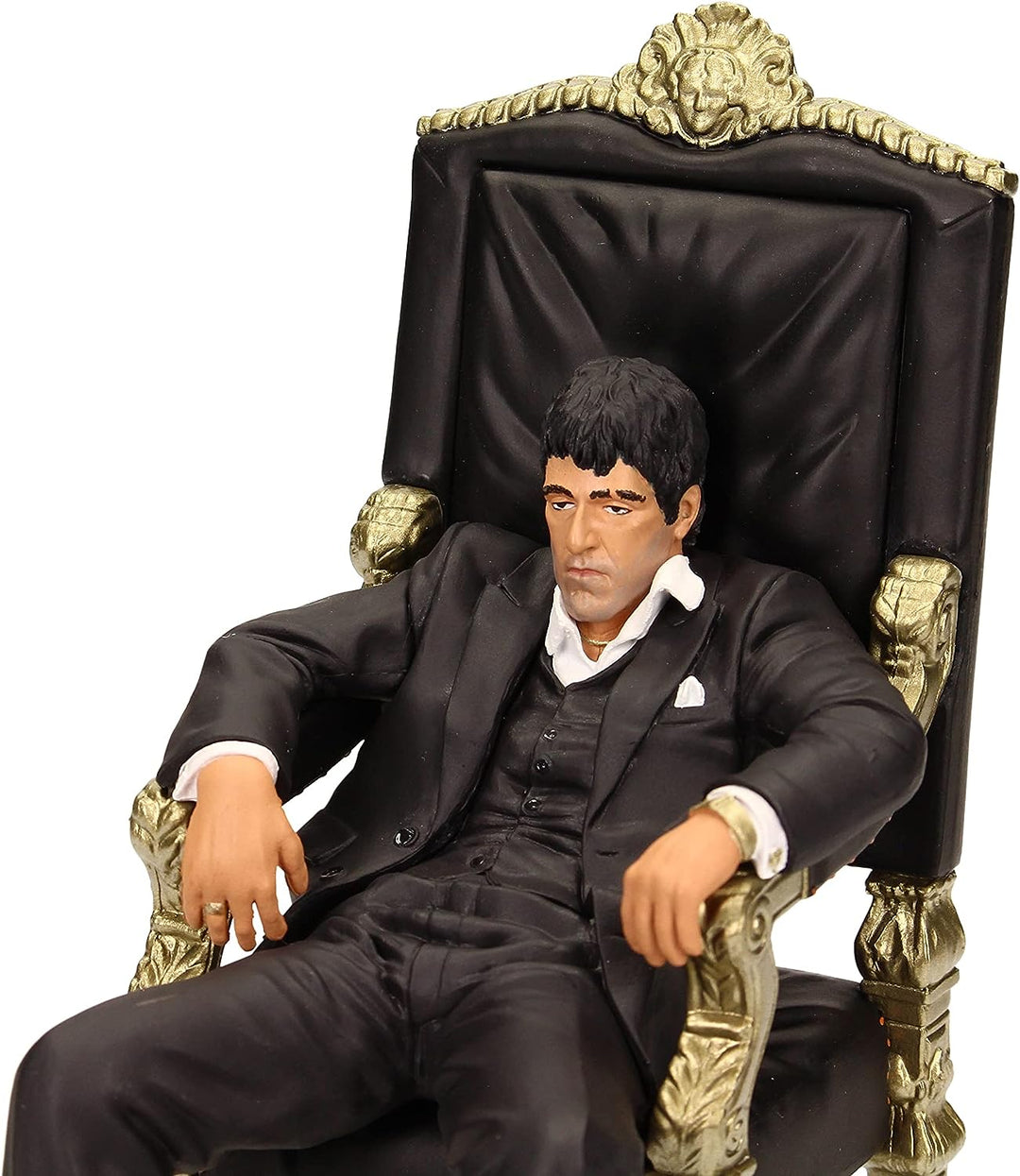 Scarface Tony Montana Figur schwarz/Gold, Bedruckt, aus 100% Kunststoff, in Geschenkverpackung.