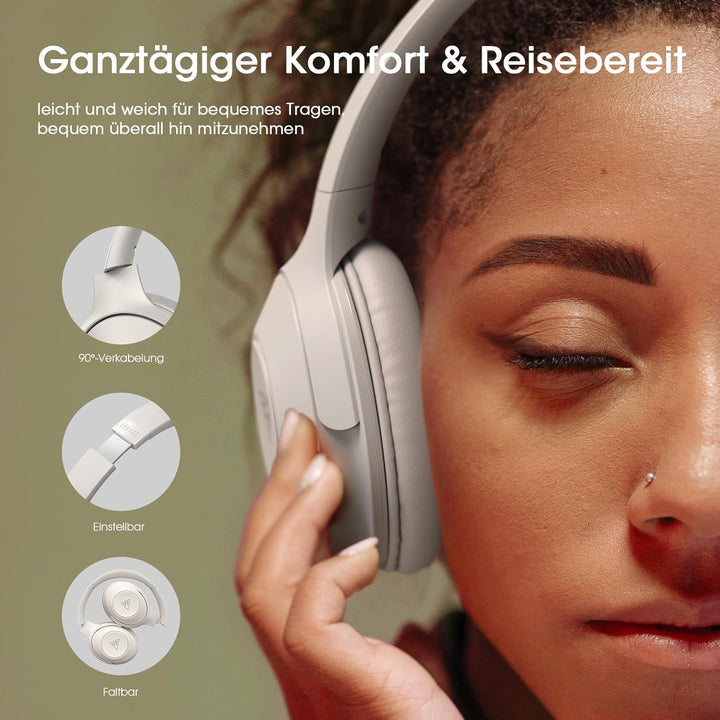 DOQAUS Bluetooth Kopfhörer Over Ear, 70 Stunden Spielzeit,Kopfhörer Kabellos Bluetooth mit 3 EQ-Modi