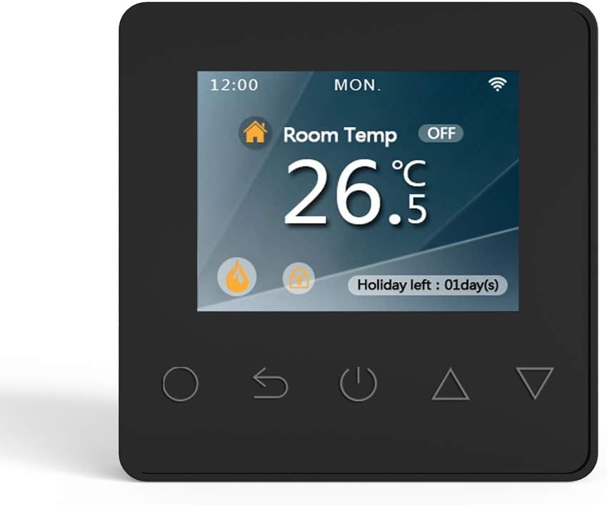 WLAN-Thermostat ThermoLife ET81W mit Farbdisplay - Schwarz - 16A - Digitales Raumthermostat programm
