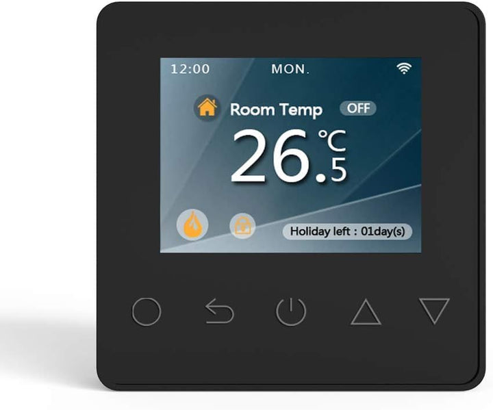WLAN-Thermostat ThermoLife ET81W mit Farbdisplay - Schwarz - 16A - Digitales Raumthermostat programm