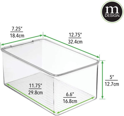 mDesign 4er-Set Küchen Organizer – stapelbare Vorratsdosen für Küchenregal und Vorratskammer – Kühls