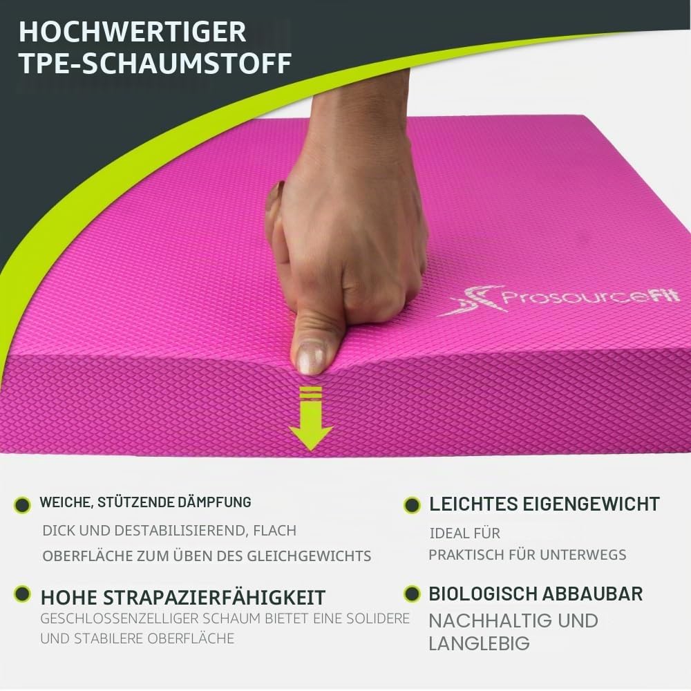 ProsourceFit Übung Balance Pad - Rutschfeste gepolsterte Schaumstoffmatte & Knieschoner für Fitness