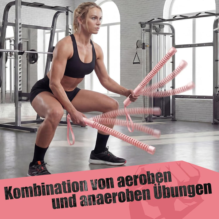 Battle Rope ohne Seil für das Heimtraining, Ropeless Battle Ropes mit 4 x 50 g Gegengewichten & Aufb