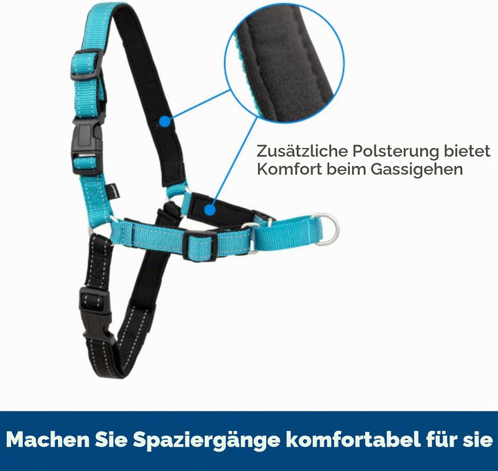 PetSafe Easy Walk Deluxe Geschirr, Gehgeschirr ohne Zug für Hunde, gepolstertes Design, inkl. 1,8 m