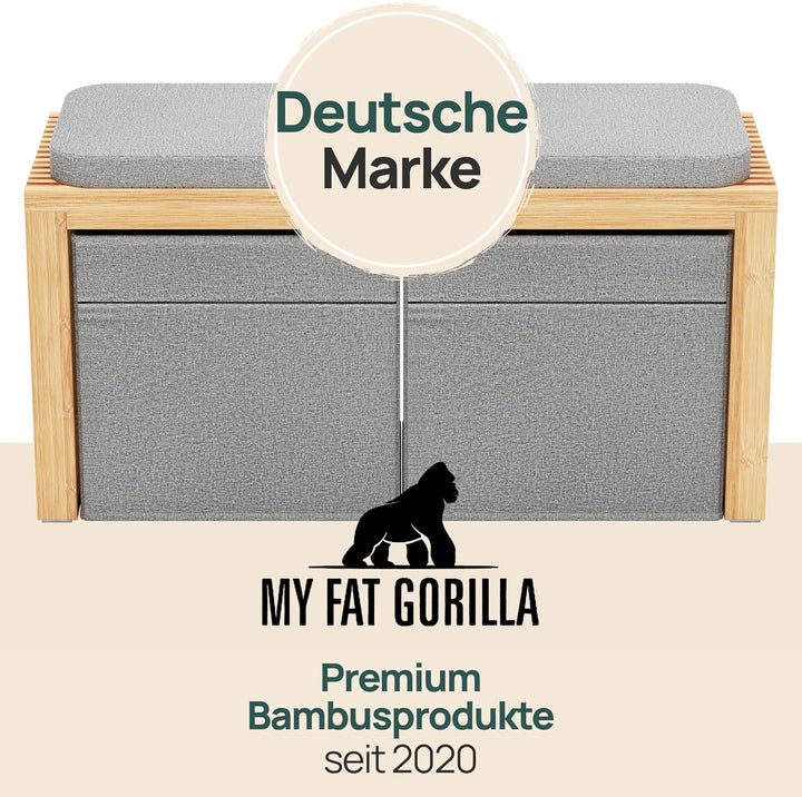 Bambus Sitzbank Mit Stauraum - Sitzbank Flur - Sitztruhe Mit Stauraum | BAM BOO BOX Truhenbank mit S